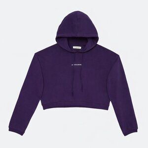 Les Benjamins Purple Oversized Cropped Hoodie Size Small